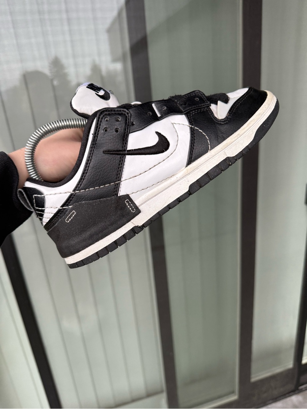 Nike Kids Black and White Low-Top Sneaker with Swoosh